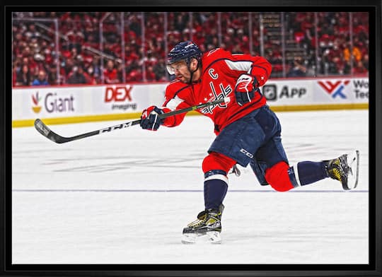 Alexander Ovechkin Washington Capitals Framed 20" x 29" Shooting Canvas 31.5" x 22.5"